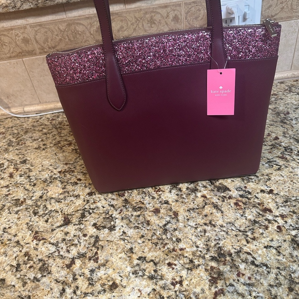 Kate Spade Plum and Pink Tote Bag